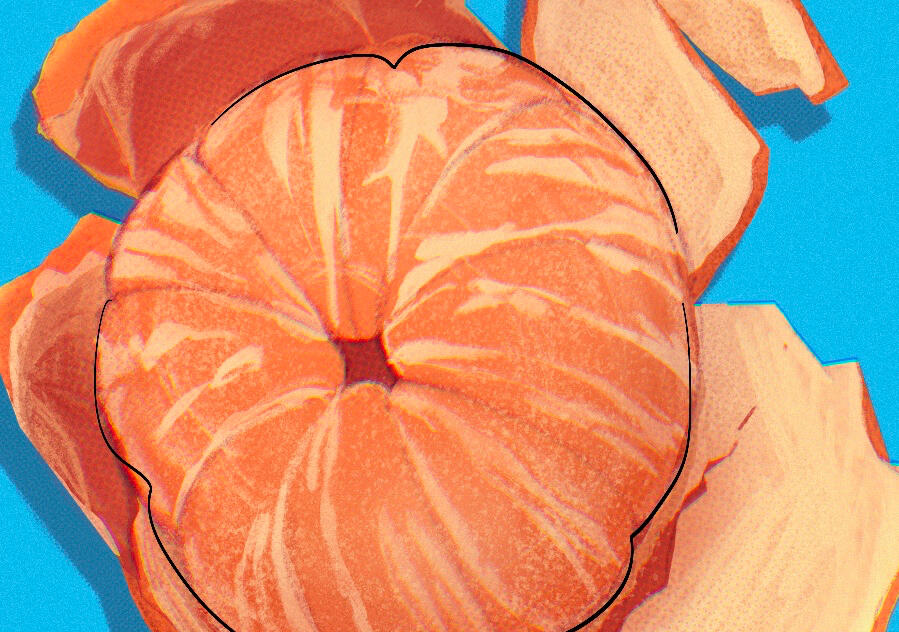 Digital art plein air study of a large, secluded house by a lake during dusk. Large fluffy clouds on the background.